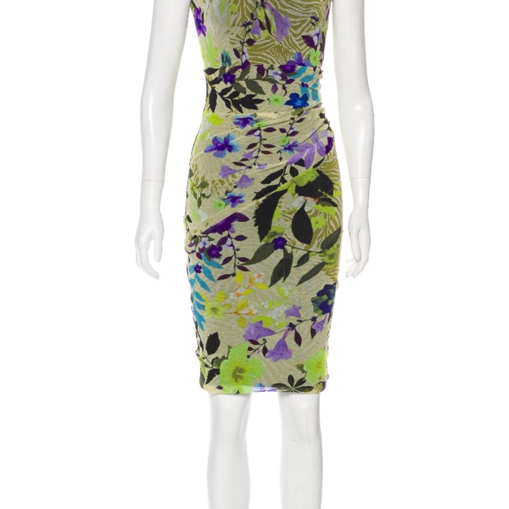 FUZZI Printed Sleeveless Dress Size XS Floral Flow